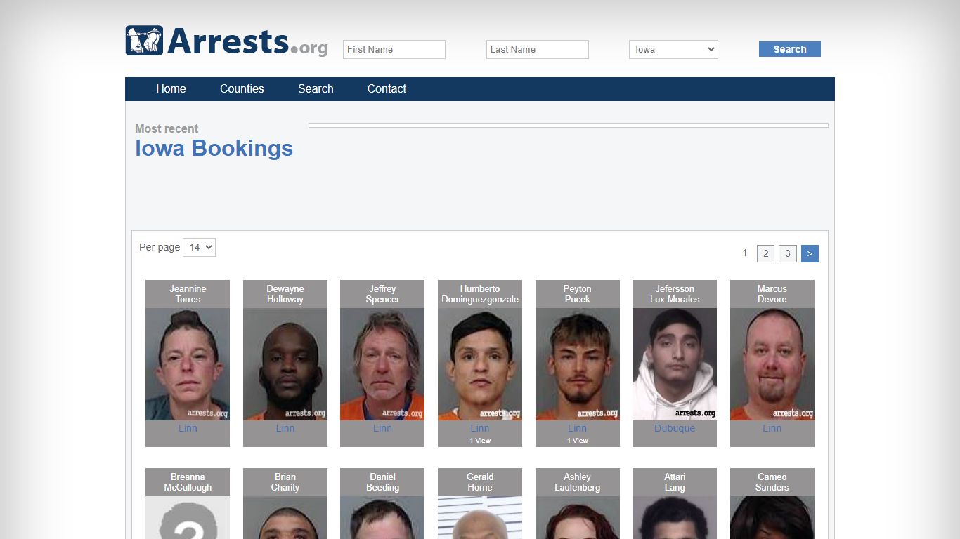 Iowa Arrests and Inmate Search